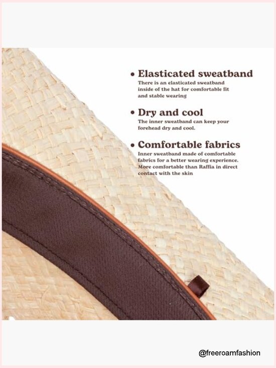 Straw Cowboy Hat with Exquisite Band, Sun Protection, Shapeable Brim